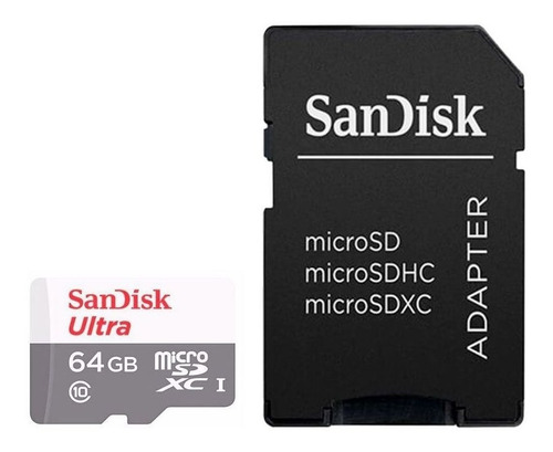 Memoria Micro Sd Sandisk Ultra 64gb Clase 10 Con Adaptador !