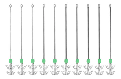 10 Ganchos Para Calamar De Doble Capa, De Acero Inoxidable,