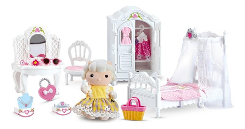 Casinha Feliz Tipo Sylvanian C/ Ovelhinha - Quarto - Zoop