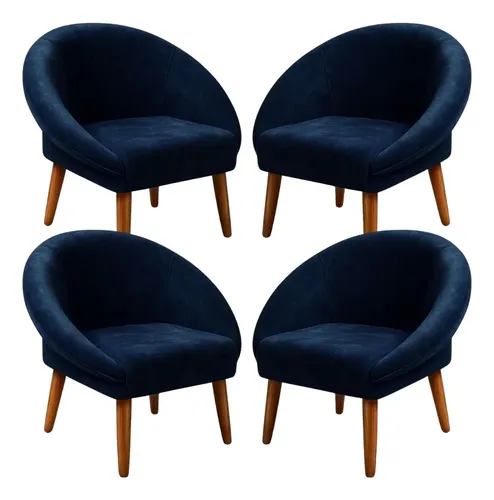 Conjunto 4 Poltronas Resistente Para Clínica Pés Palito