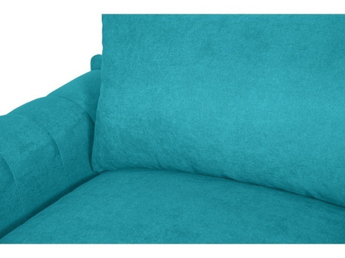 Sofá Briana 2 Cuerpos Chenille Tipo Lino Turquesa