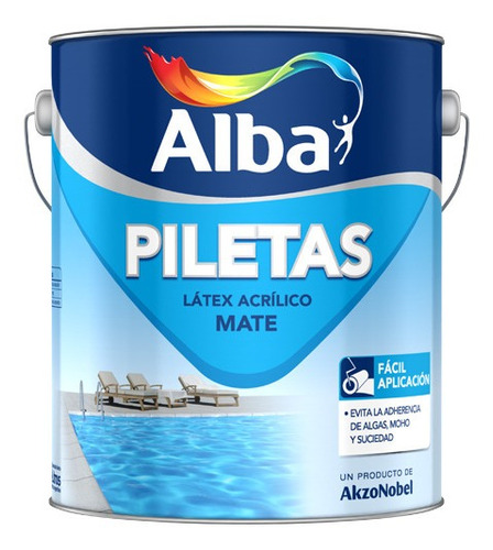 Pintura Latex Al Agua Para Piletas Piscinas Celeste X 4 Lts