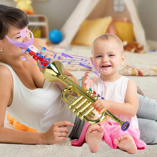 1 Trompeta Abdominales Con 4 Trompetas Musicales Para Niños