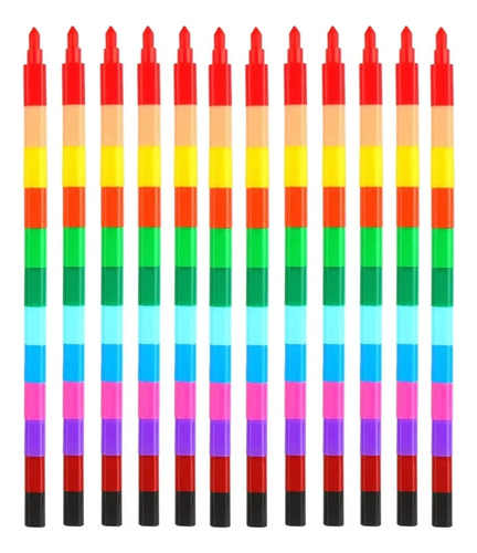 Set De 12 Crayon Puntas Intercambiables Colores Mayoreo