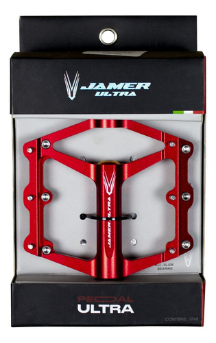 Pedal Std Mtb Jamer Ultra Aluminio Para Bicicleta Rojo