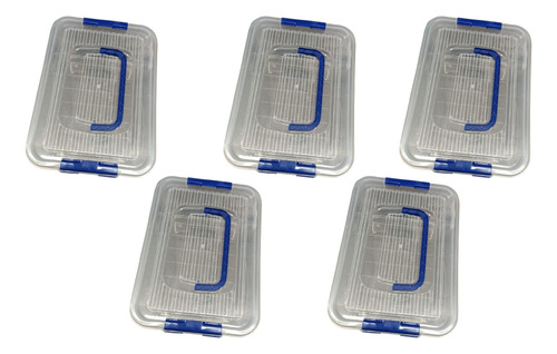 5 Piezas Caja Organizador Contenedor Con Asa Plástico 11 Lts