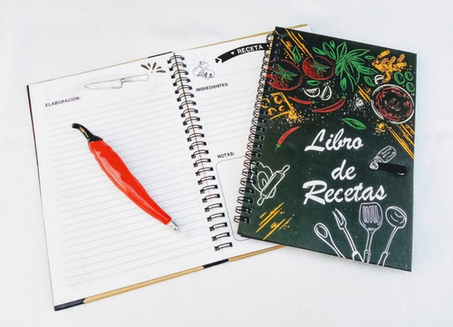 Imagen 7 de 9 de Cuaderno De Cocina Recetario Con Lapicera ! Medidas: 21 X 15