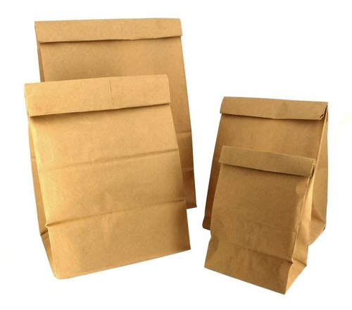 Bolsa De Papel Kraft Sin Asa.  32 X 28 X 15  X 50 Unidades