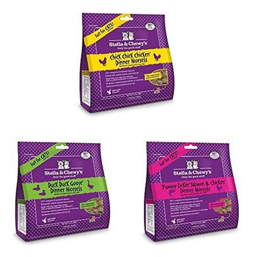 Stella  Chewys Freeze-dried Raw Dinner Cat Food Variety Pack