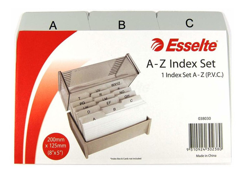 Esselte Filing Indice A-z Pvc Xmm Grey