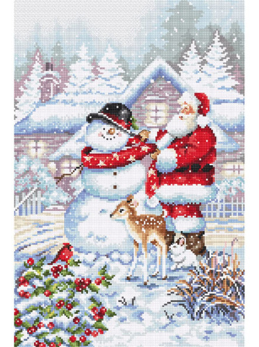 Letistitch Kit Punto Cruz Muñeco Nieve Santa 33x22cm