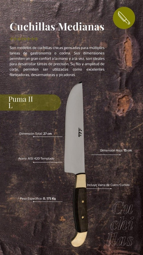 Imagen 2 de 5 de Cuchilla Mediana Puma Ii L
