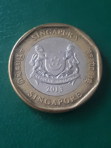 Singapur 2013 1 Dolar León Excelente 