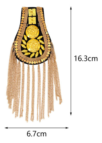 Charretera De Cadena De Eslabones De Borla De Metal, 1 Par