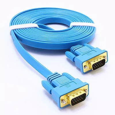 Cable VGA a VGA de 6 pies de largo, monitor de computadora de PC,  proyector, cable 1080p Full HD de alta resolución, cable azul macho a macho  (6