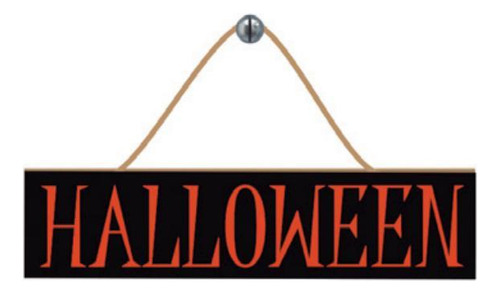 Plaquinha Halloween Preto E Laranja Decoração De Porta Mesa