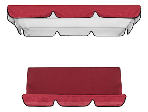 Juego De Cubierta De Dosel Para Columpio De Patio Funda Rojo