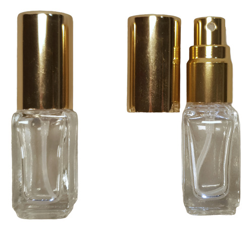 Vaporizador Vidrio Decant Muestra Perfume Frasco 5 Ml X10 Dorado