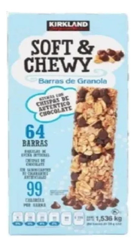 Barras De Granola Soft & Chewy Kirkland 64 Pzs De 24gr C/u