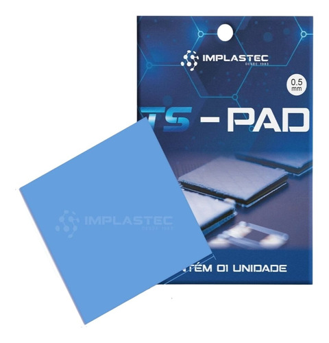 Thermal Pad Implastec 12,8w/mk 10 X 10cm X 1.5mm Alto Desemp Cor Azul