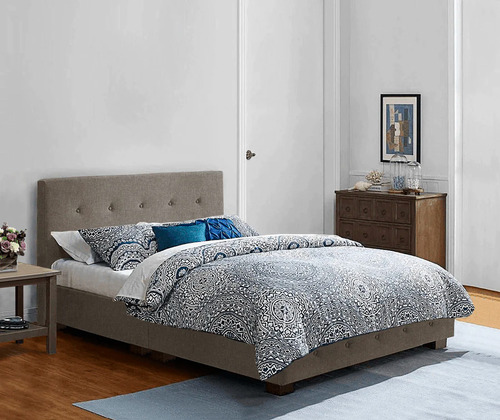 Set Base Recámara Alba King Size Lino Gris Cama Set