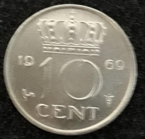 Moeda 10 Cêntimos 1969 Holanda