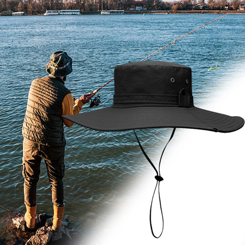 Sombrero De Ala Ancha Con Correa Ajustable, Gorras De Pesca