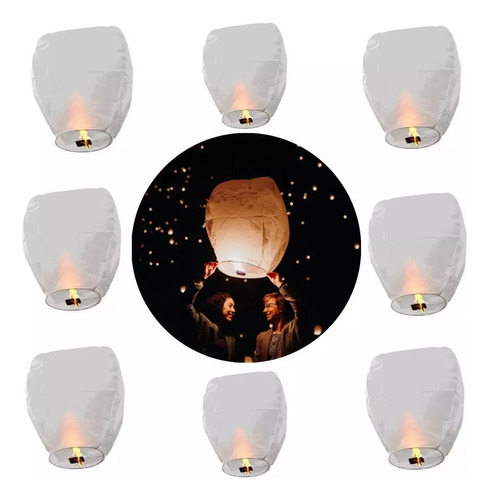Globos De Cantoya Blancos 10pzs Para Fiestas Globo Del Deseo Color Blanco Globo De Cantoya