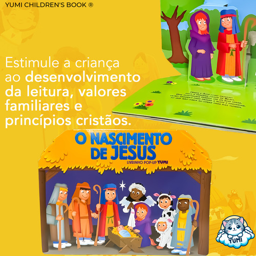 Livro Bíblico Ilustrado Para Crianças: O Nascimento De Jesus Pop-up | A Bíblica Da Criança 3d -capa Dura