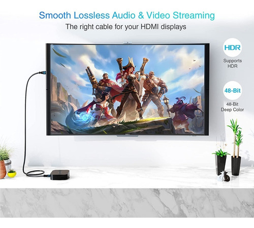 Imagen 8 de 10 de Cable Hdmi 20 Metros Full Hd 4k Doble Filtro V1.4 Dorado Led