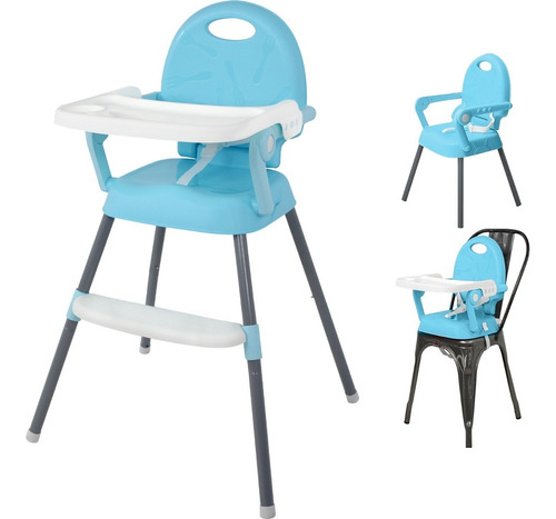 Silla Periquera Alta Bebe 3 En 1 Plegable Bandeja Ajustable 