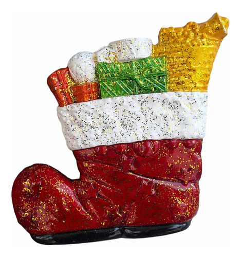 Bota Navideña Colgante Hogar Decoración Navidad 26 Cm Yeso 