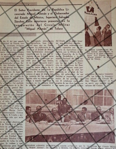 Afiche Antiguo Inauguran Colegio Militar De Pachuca. 1951