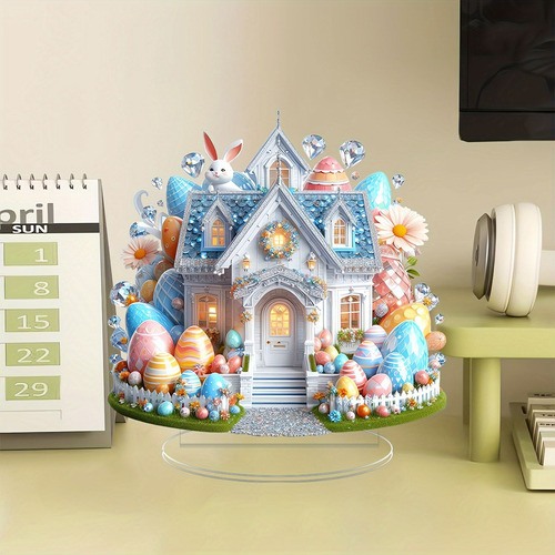 Adorno Acrílico Plano De Pascua Con Forma De Castillo De Pas