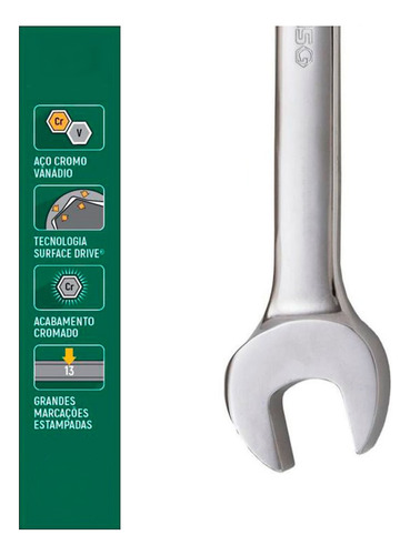 Chave Fixa 17 X 19mm Espelhada Sata St41207sc