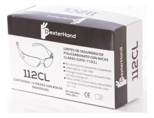 Lentes Policarbonato Transparentes Dexterhand 112cl (12 Pz)