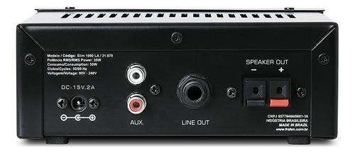 Amplificador Som Ambiente Som Ambiente Frahm Slim 1000 La Cor Preto Potência de saída RMS 35 W