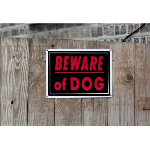 Señal De Cuidado Perro De Metal De 14x10 Pulgadas, A...
