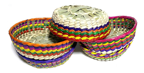 Canastas Palma 20cm,artesania Mexicana,fiestas,dulces,50 Pz