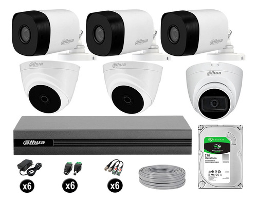 Cámaras Seguridad Kit 6 Dahua Hd 720p 2tb 1 Cámara C/a P2p