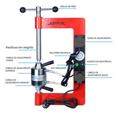 Joyfox Máquina Remendo Câmara De Ar Profissional Vulcanizar Desmontadoras De Pneus Com 8 Moldes, | 500w X 2 (duplo) | 220v