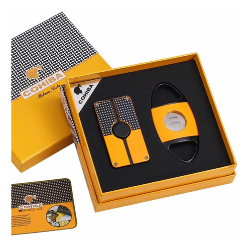 Cohiba- Set Encendedor De Lujo Negro 3 Flamas Y Cortador