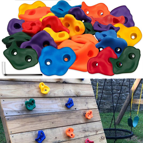 20 Piedras De Escalada Multicolor Con Textura Para Niños