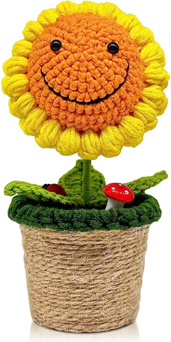 Nomanre Crochet Girasol Flores Artificiales Decoración De Gi