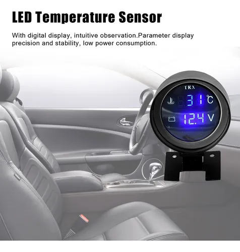 Manómetro De Coche, Temperatura Redonda, 24 V, Sensor De Vol