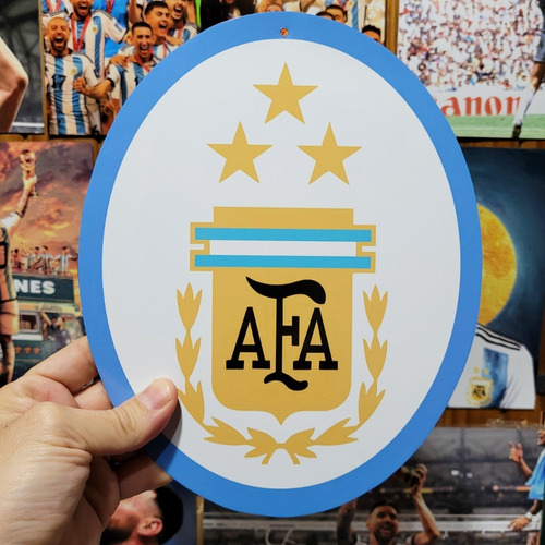 Cartel Chapa Afa Tres Estrellas Argentina Apto Exterior