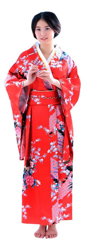 Vestido Tradicional Japonês Quimono Estampado Feminino 4