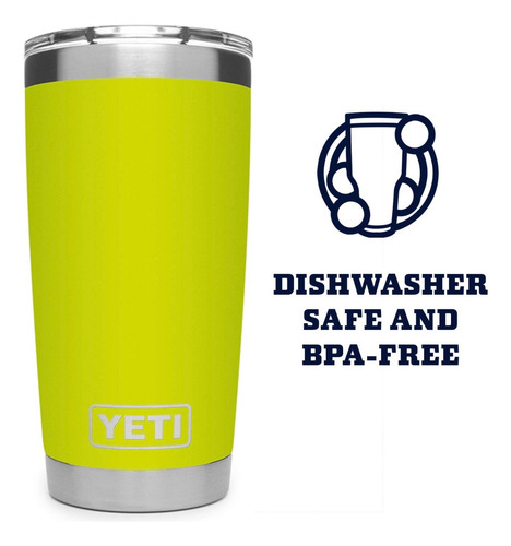 Yeti Tumbler Vaso 591 Ml 20 Oz Amarillo Liso