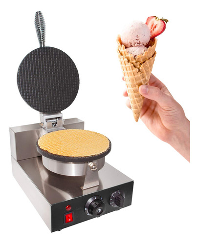 Aldkitchen Waffle Iron Cono Gofre Para Helado Maquina Acero