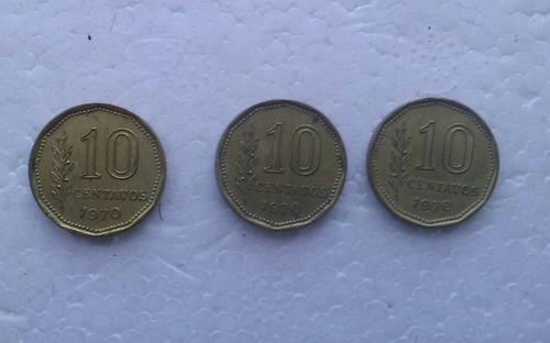 Me- Lote 3 Monedas Argentinas 20 Centavos - Año 1973 - 